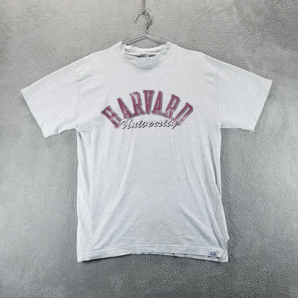 VTG Harvard University Shirt Mens M Gray Oversized Gear For Sports Made in USA